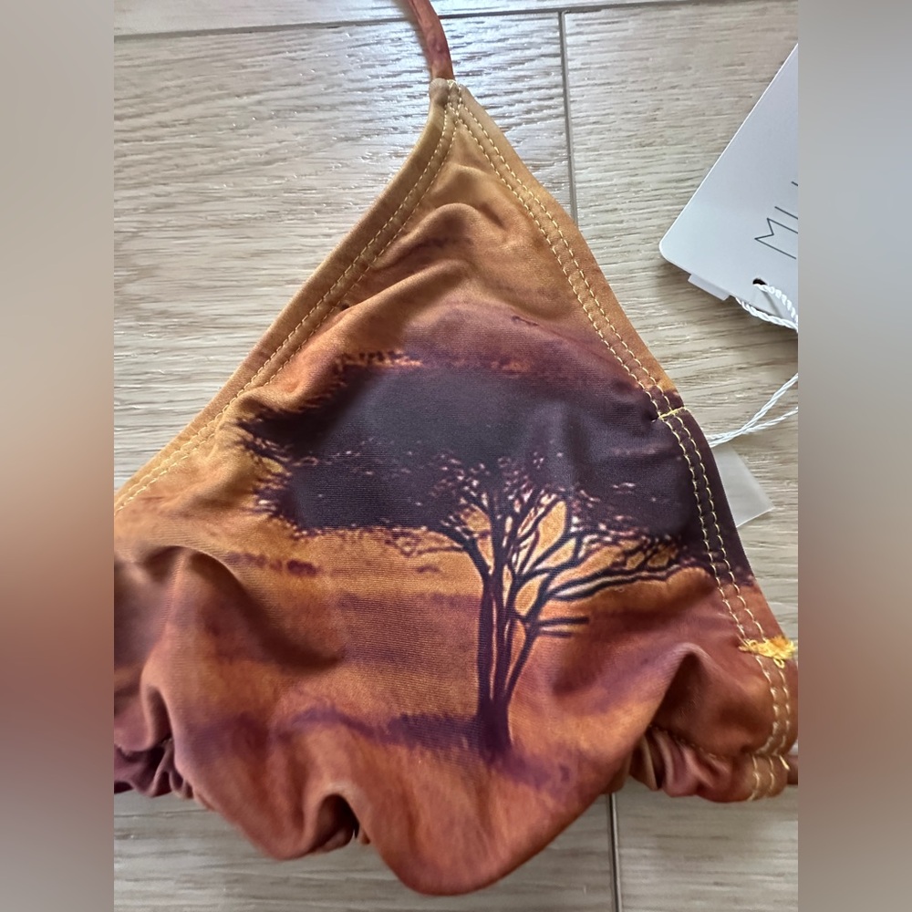 NWOT Musera Earthy Brown and Tan Bikini Top - Picture 3 of 8